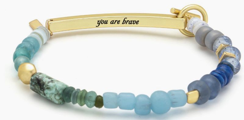 Hidden Message Bracelet - Brave/African Turquoise/Gold