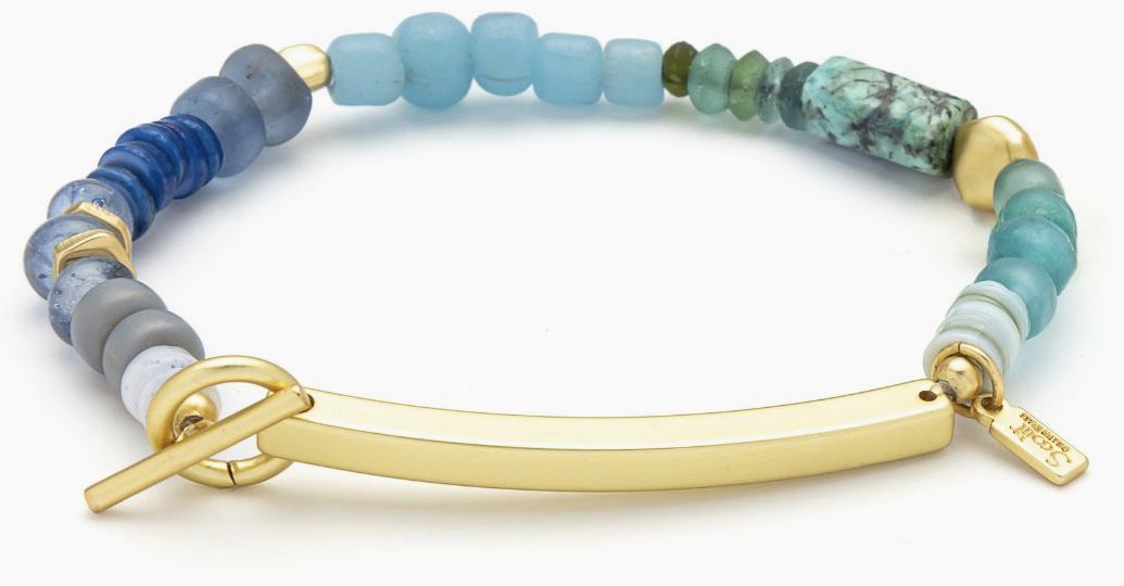 Hidden Message Bracelet - Brave/African Turquoise/Gold