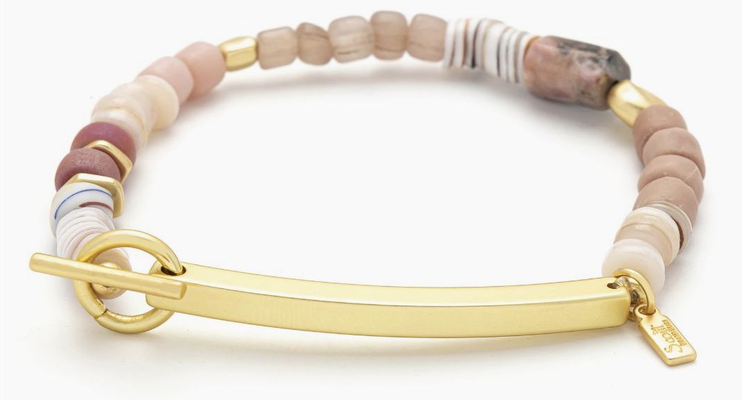 Hidden Message Bracelet - Loved/Rhodochrosite/Gold