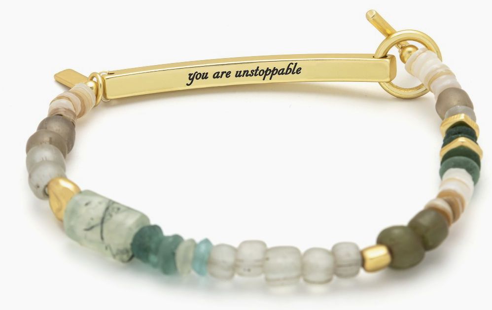 Hidden Message Bracelet - Unstoppable/Chiltonite/Gold