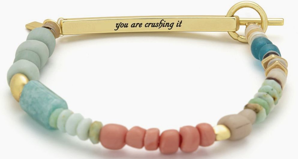 Hidden Message Bracelet - Crushing It/Amazonite/Gold