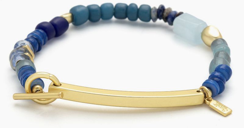 Hidden Message Bracelet - F♥Cking Awesome/Aquamarine/Gold