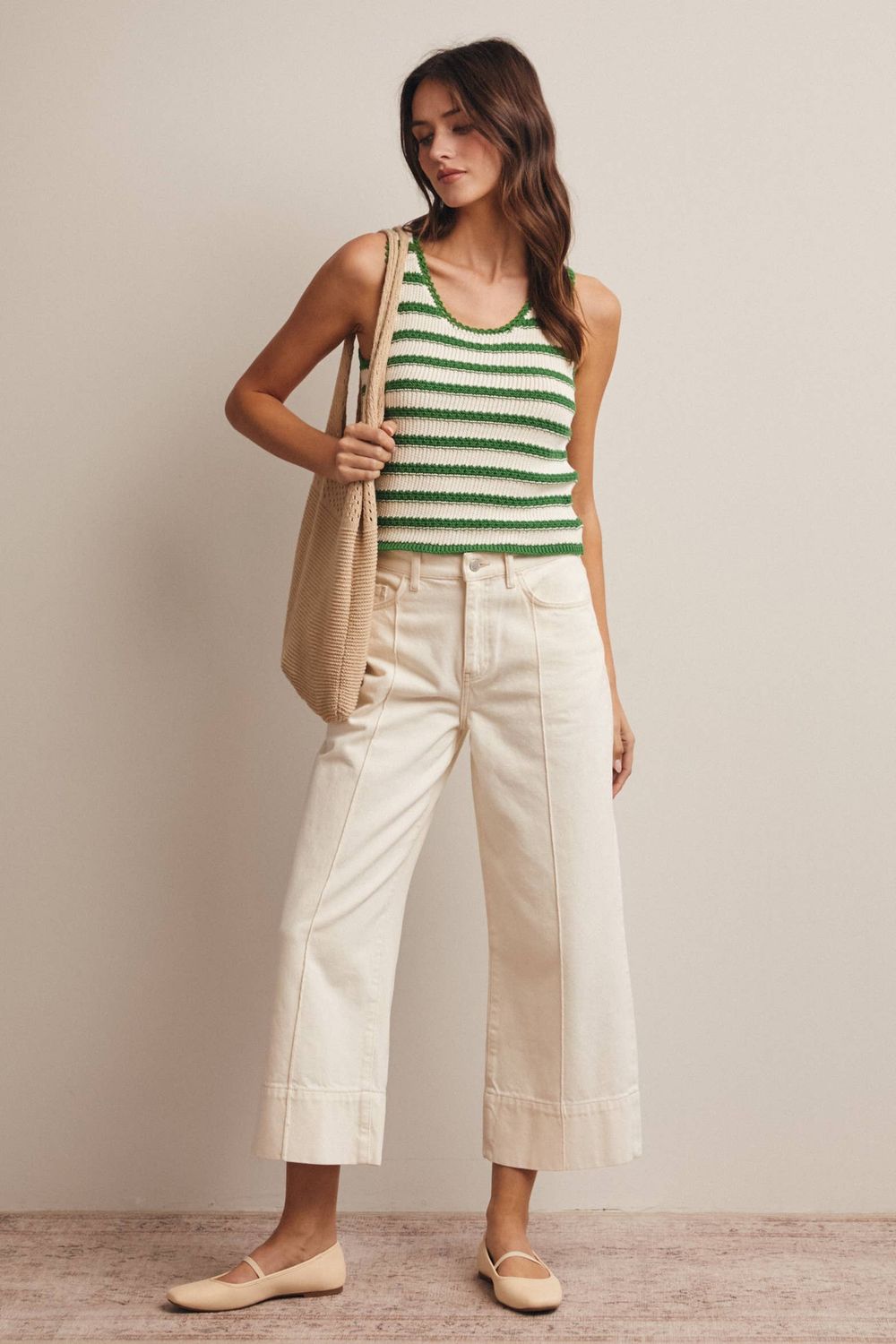 Striped Crochet Knit Tank