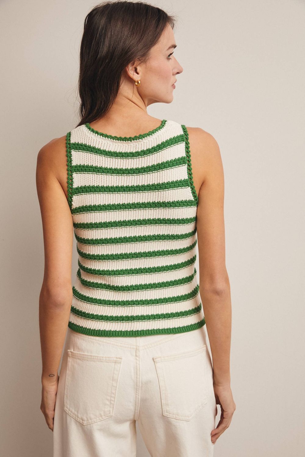 Striped Crochet Knit Tank