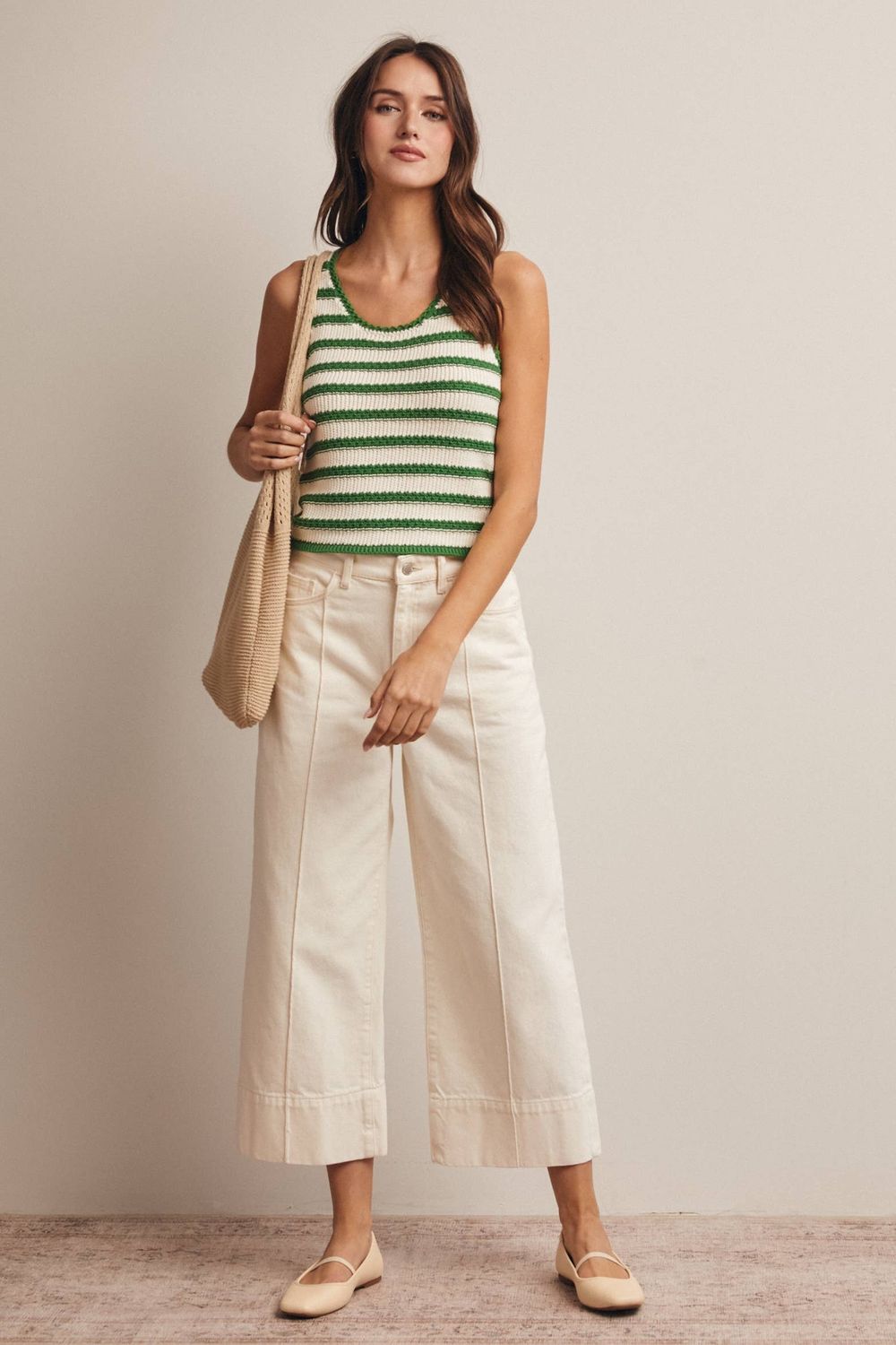 Striped Crochet Knit Tank