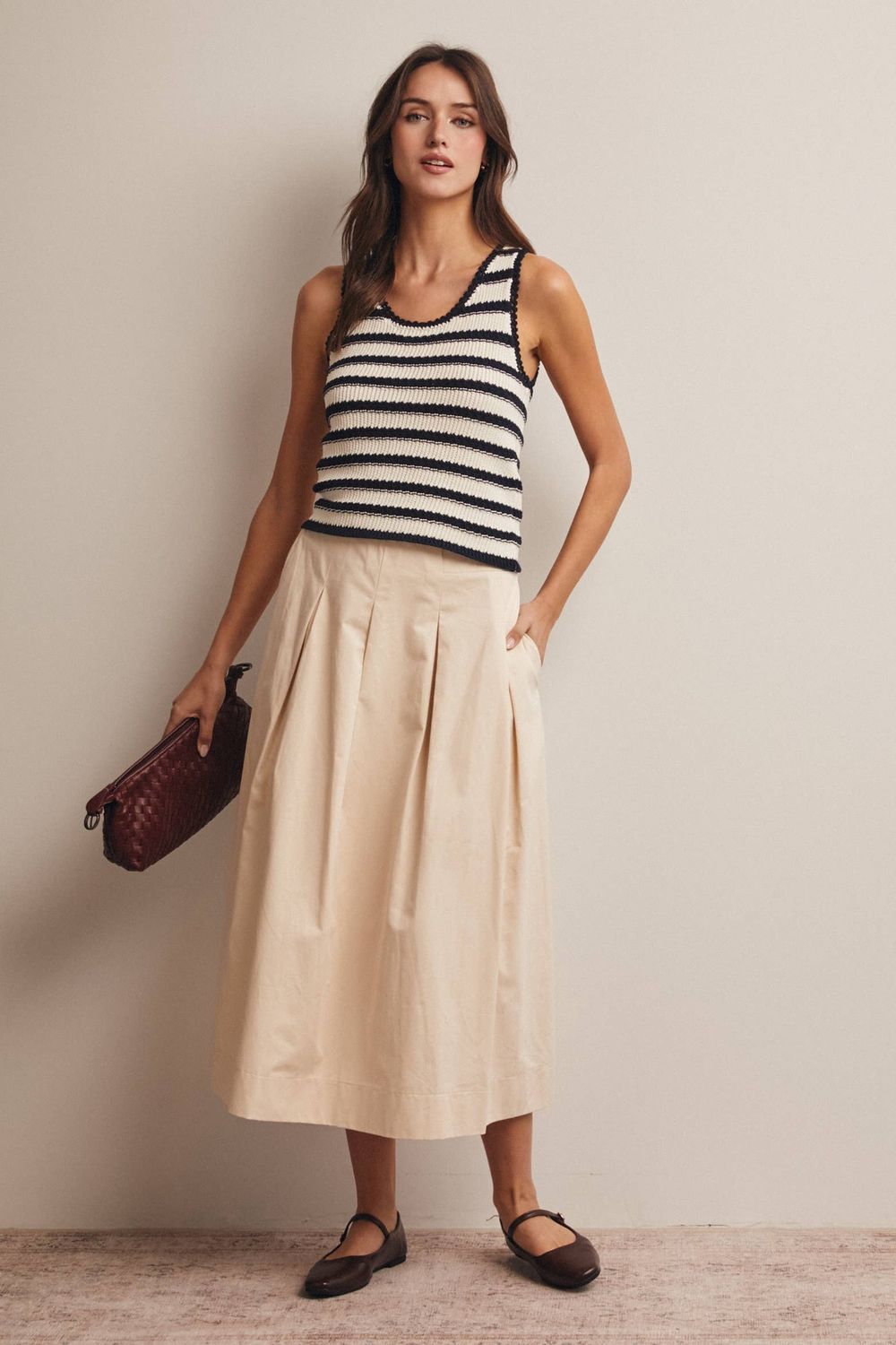 Striped Crochet Knit Tank