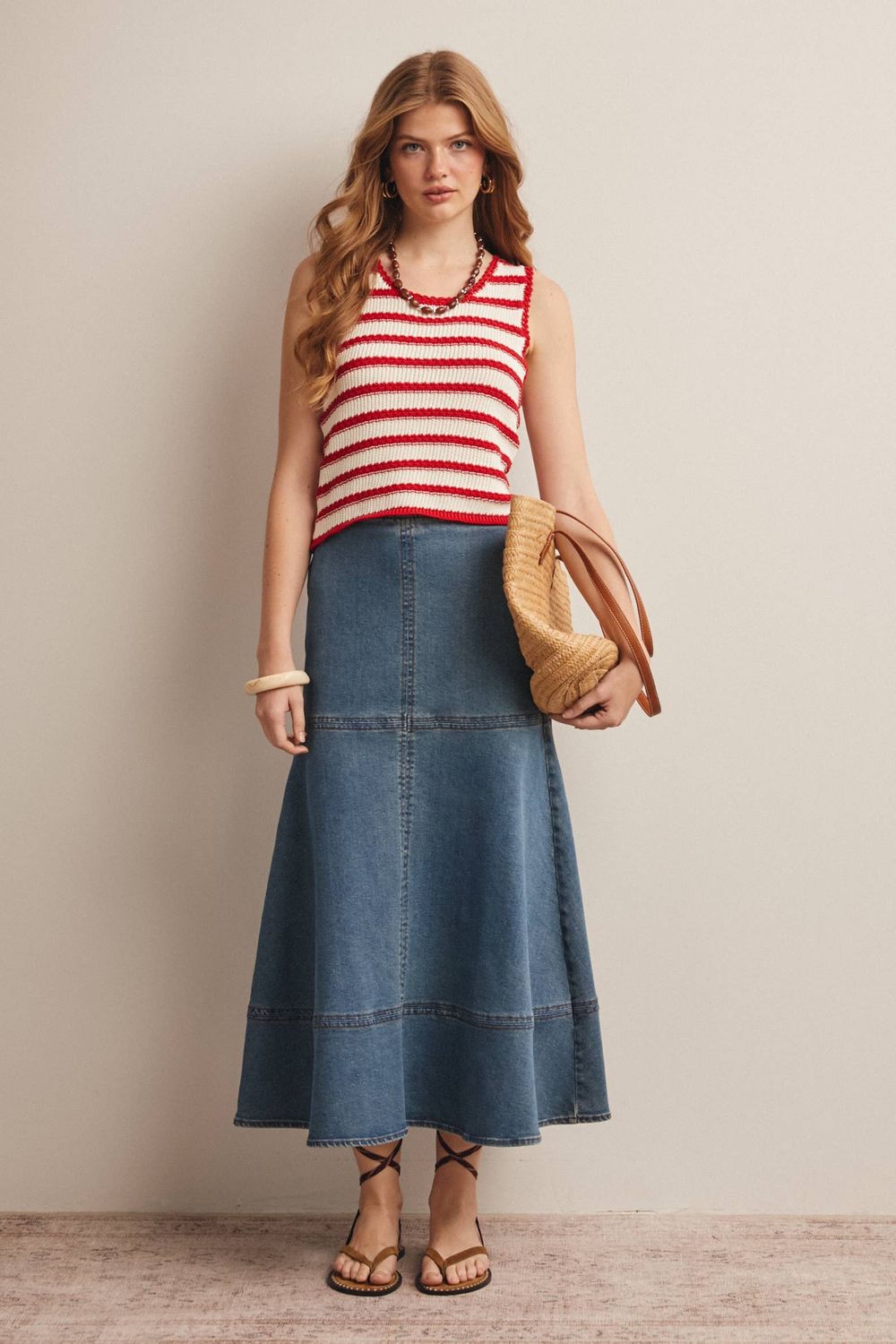 Striped Crochet Knit Tank