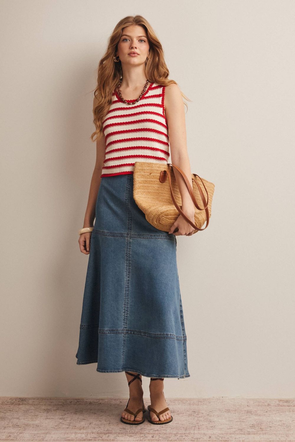 Striped Crochet Knit Tank