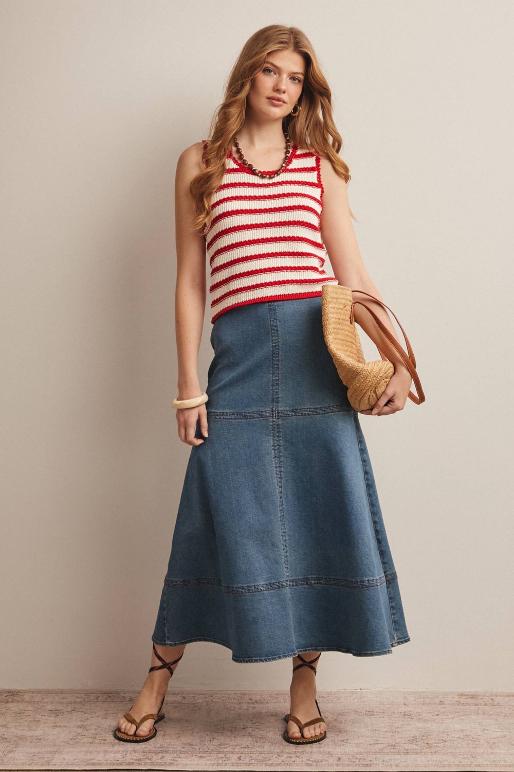 Striped Crochet Knit Tank