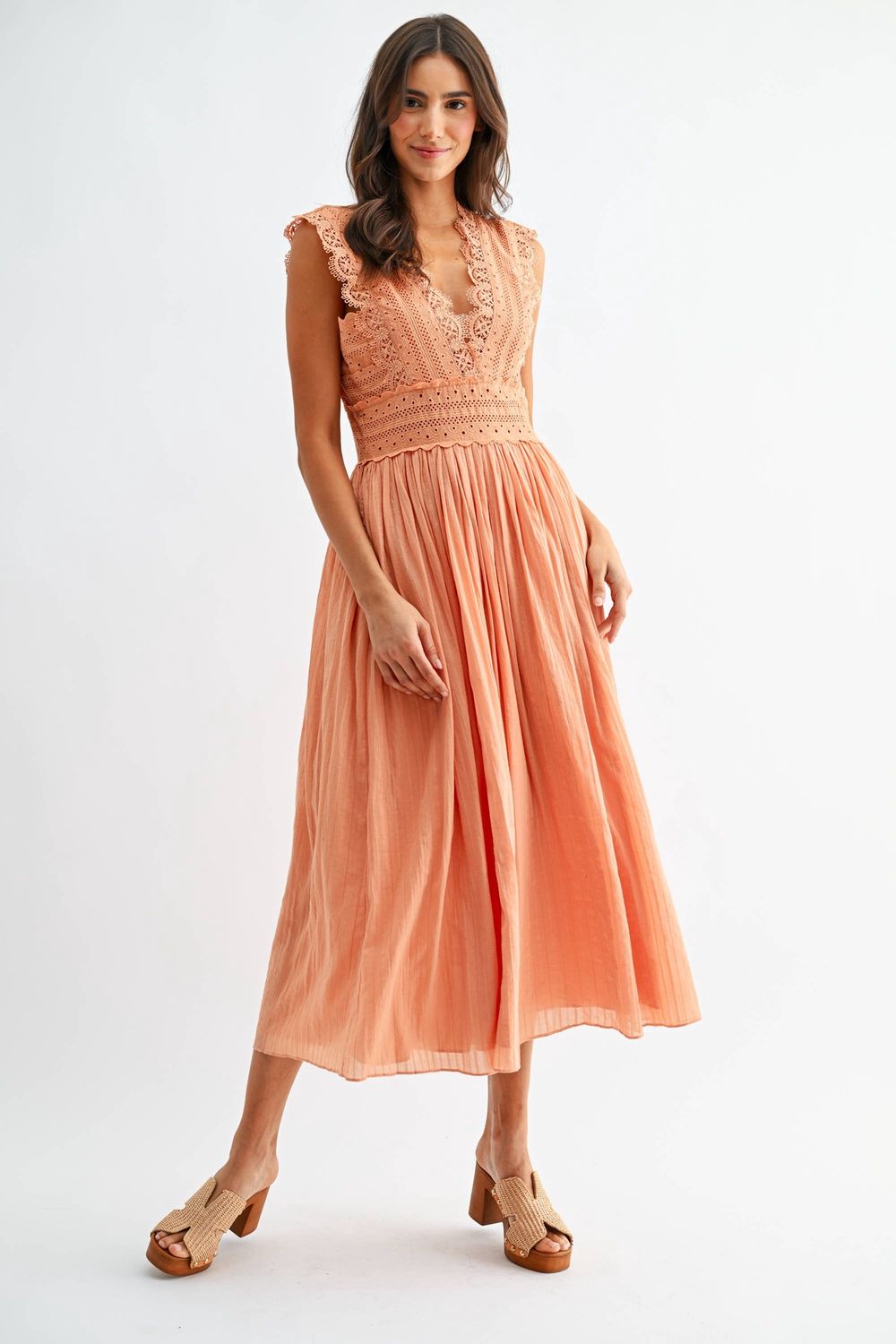 Flowy Lace Midi Dress