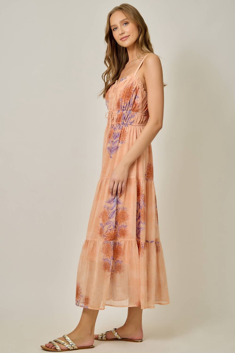 Front Tied Ruffle Tier Dress
