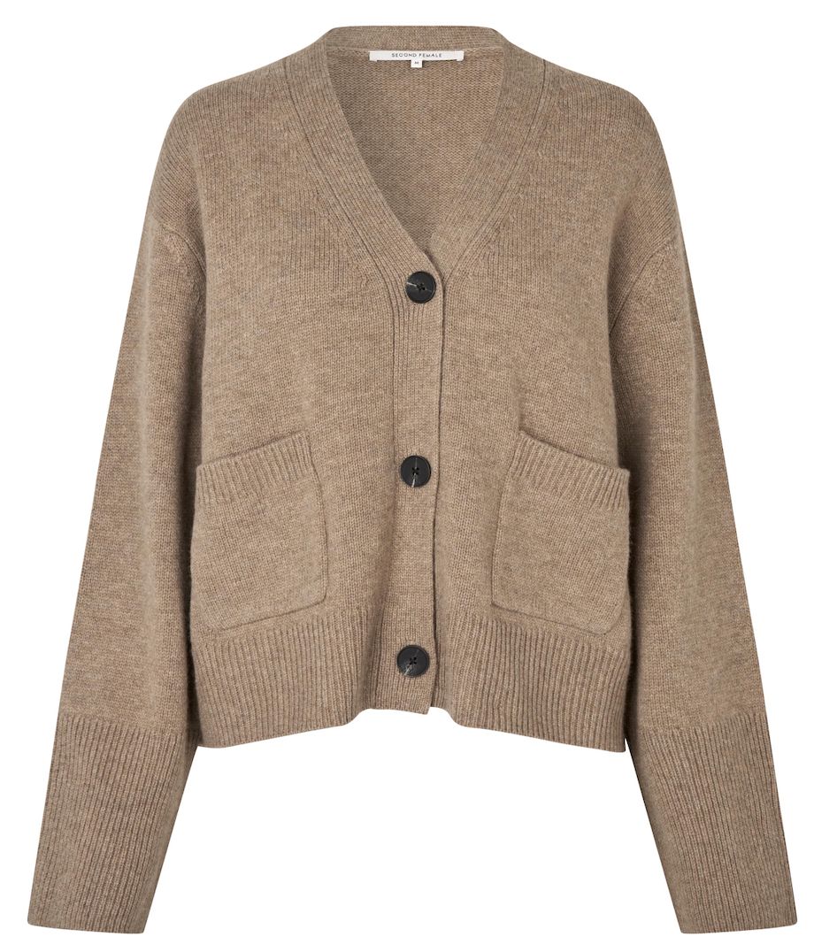 Second Female Alpha Knit Cardigan Camel Melange