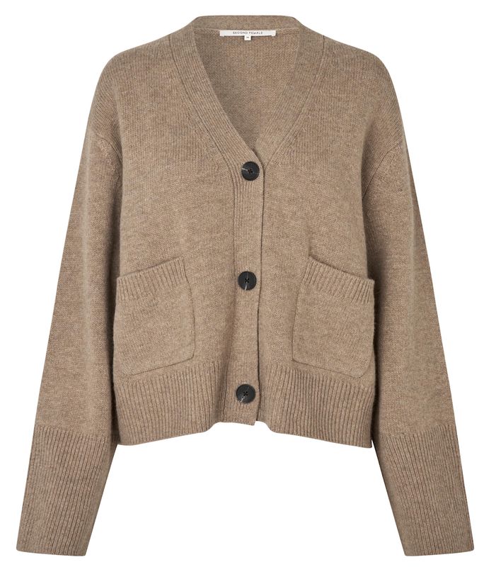 Second Female Alpha Knit Cardigan Camel Melange