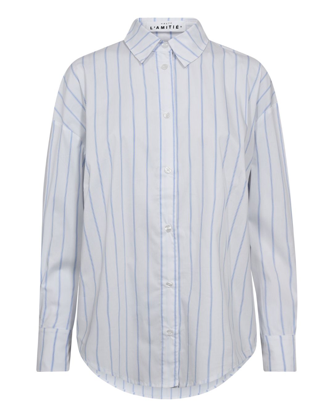 Haute l'Amitié Fine Line Twist Bow Shirt Blue