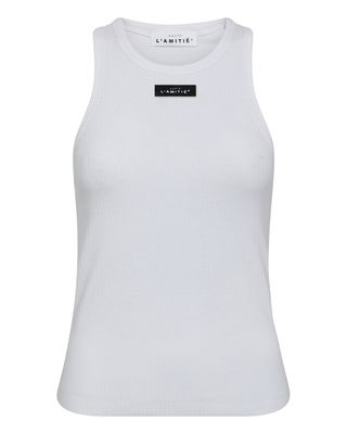 Haute l'Amitié Rib Badge Tank White HL10011-WH Wit