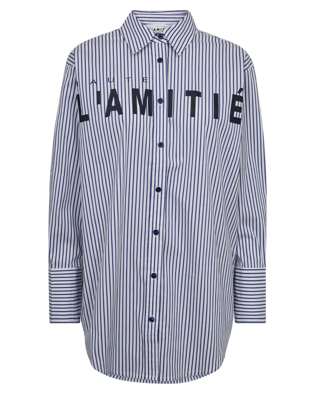 Haute l'Amitié Stripe Chest Logo Shirt Blue
