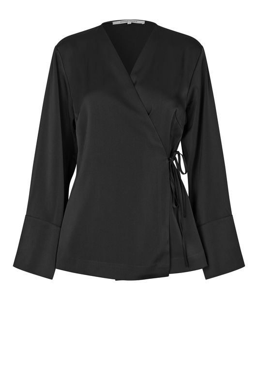 Second Female Glari Wrap Shirt Black Sand