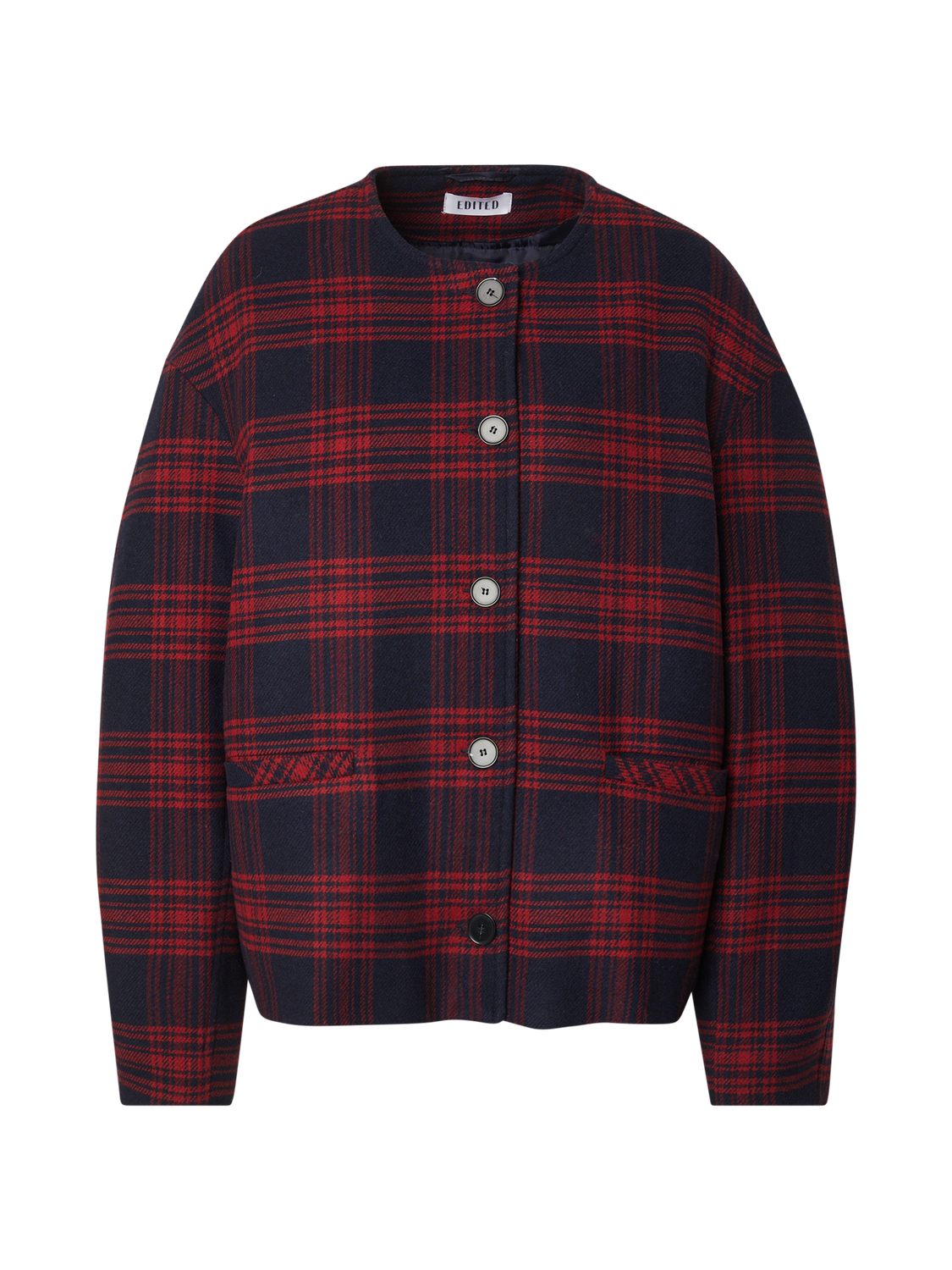 EDITED Aino Wool Jacket Blue and Red Check