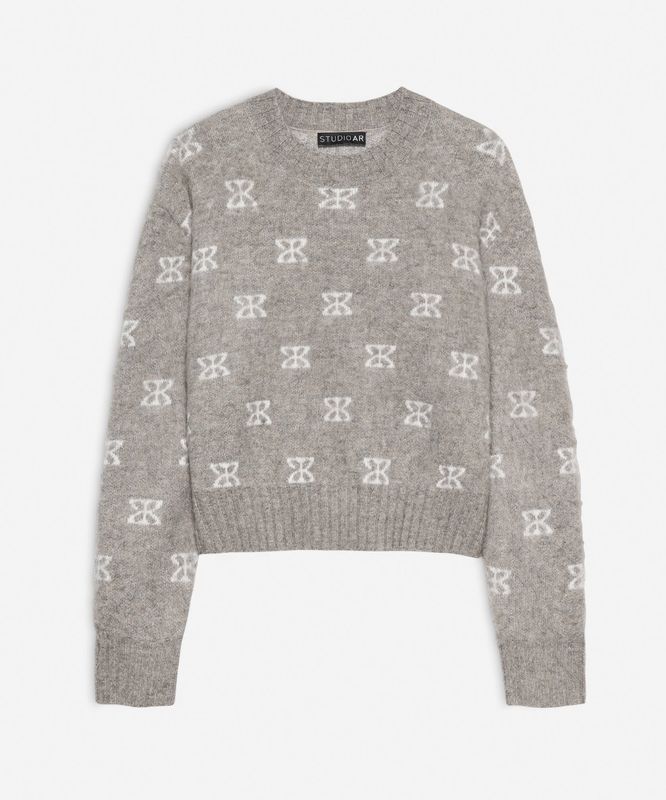 Studio AR ALYSSA Brushed Knit Clay/White