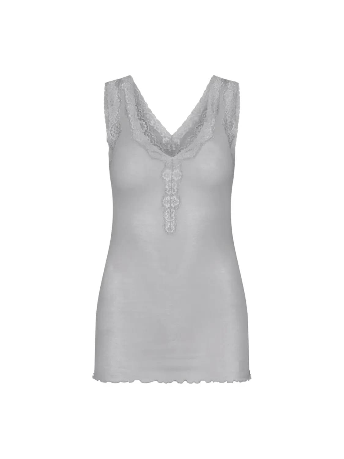 Seamless Basic Top Cotton Lacey Grey