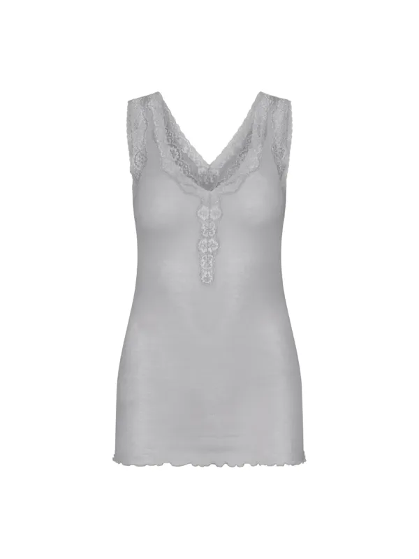Seamless Basic Top Cotton Lacey Grey