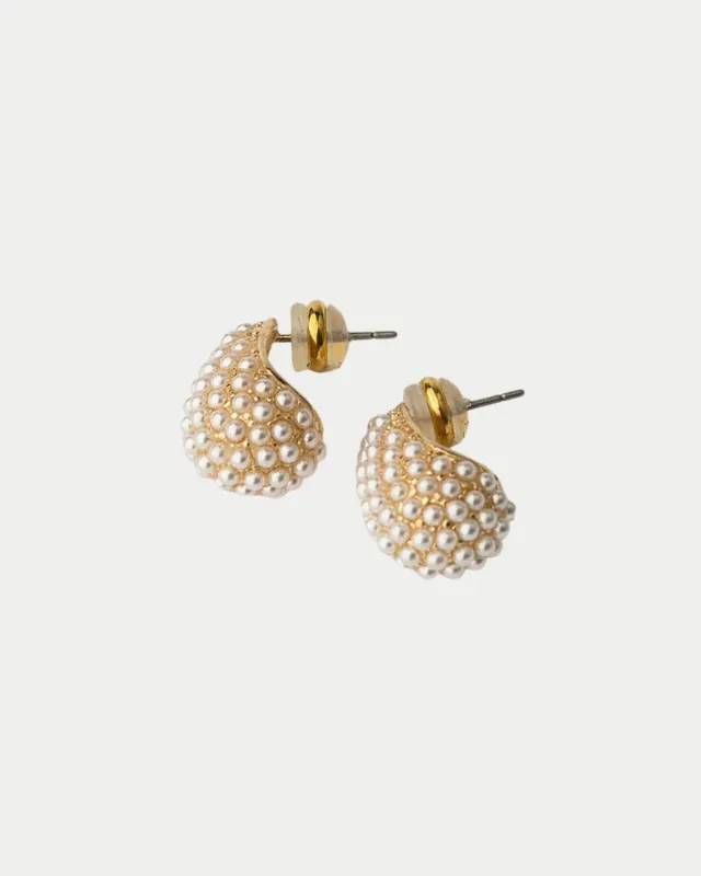 Bow19 Drop Pearl Earrings Small
