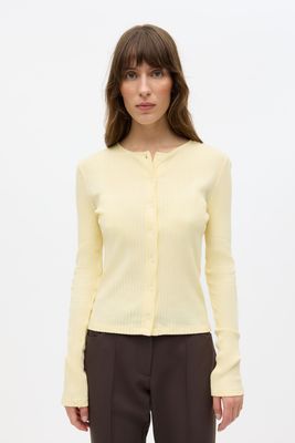 Envii ENVolvi LS Cardigan Double Cream EN-E25300014-DC Geel