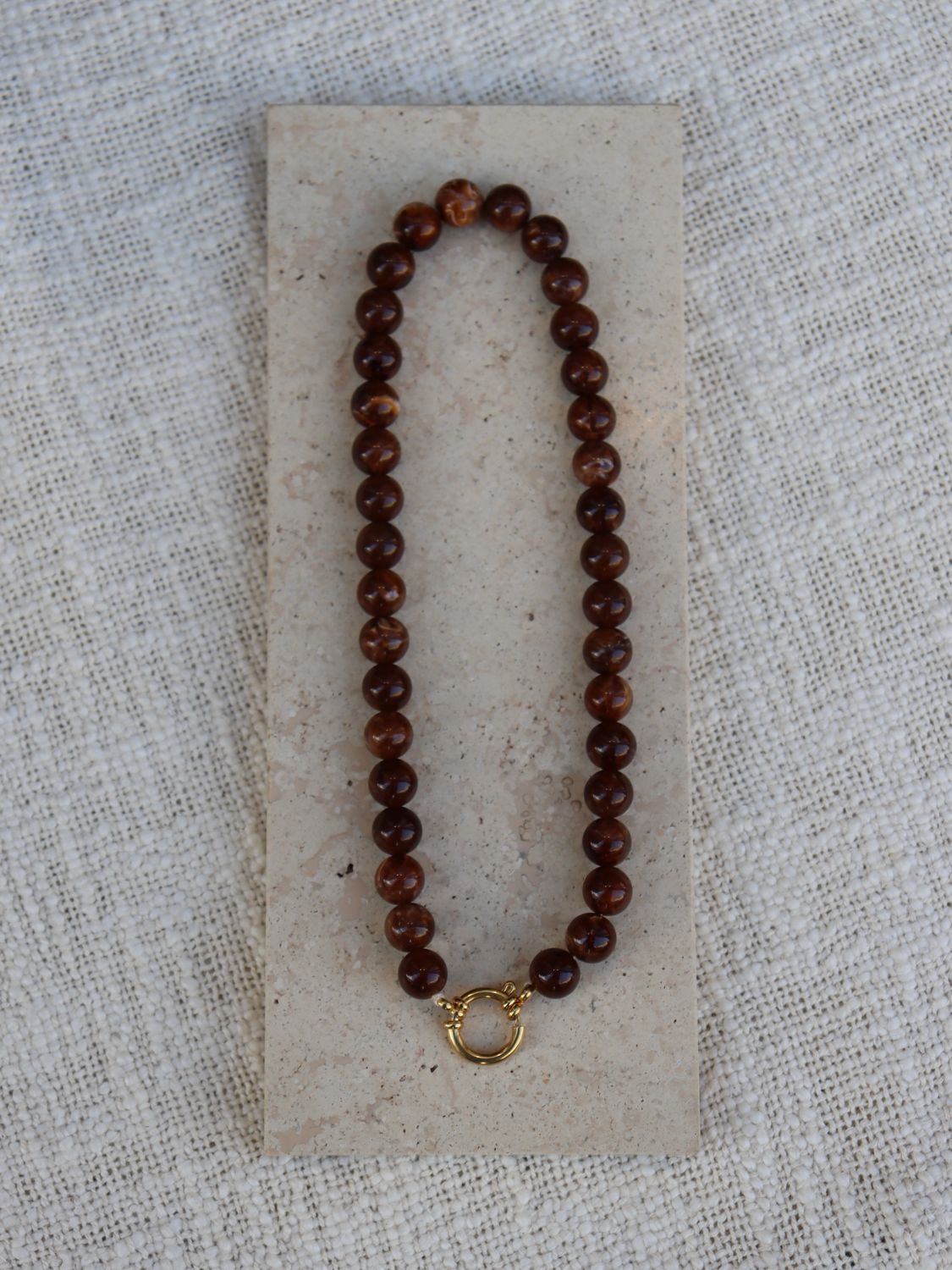 BY DOUS Ketting Stones Brown 12mm