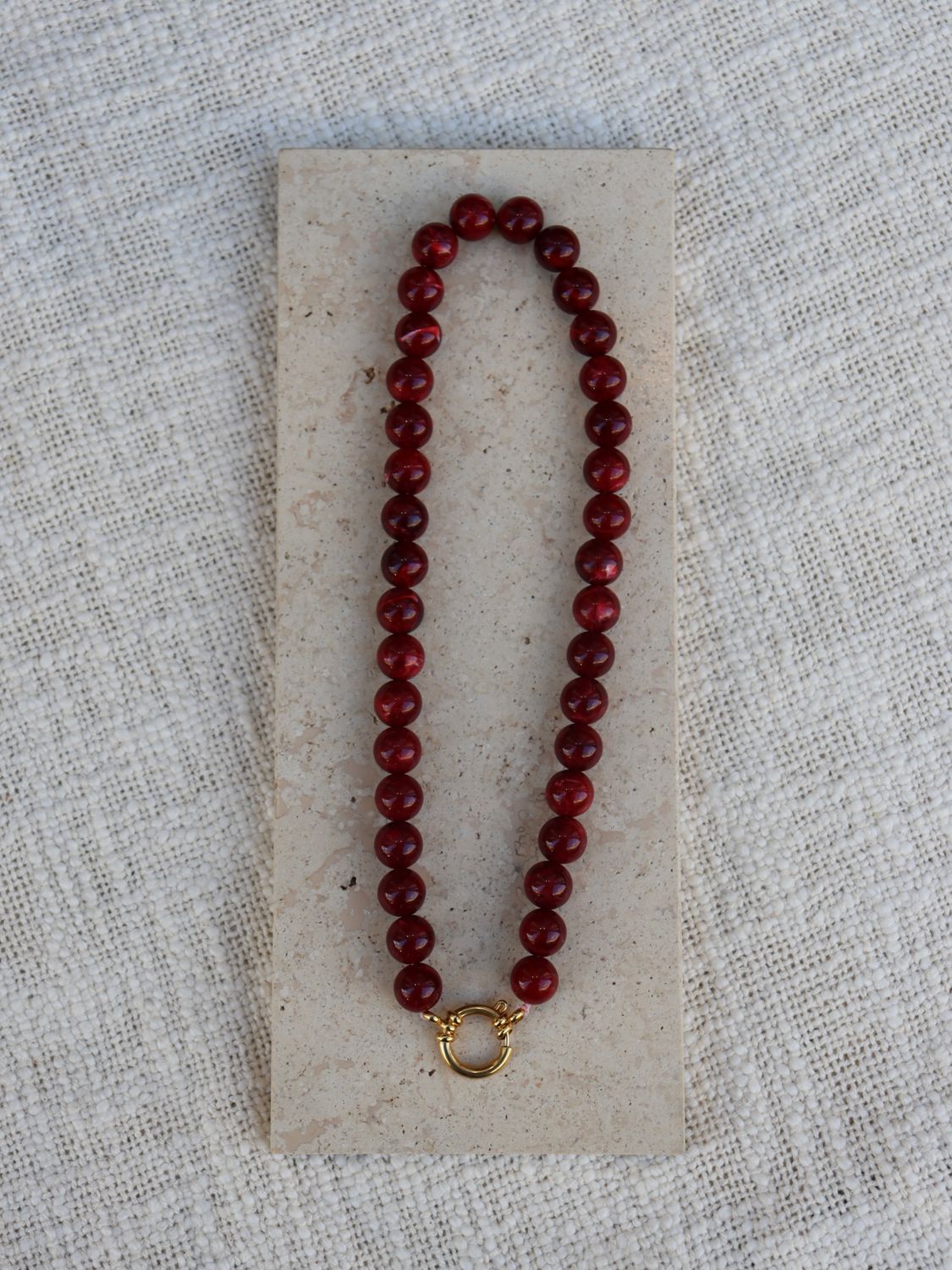 BY DOUS Ketting Stones Burgundy 12mm