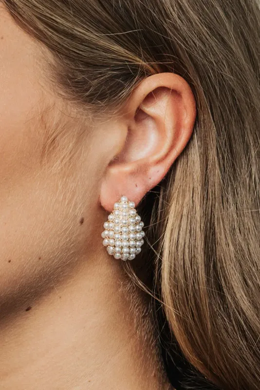 Bow19 Drop Pearl Earrings Medium