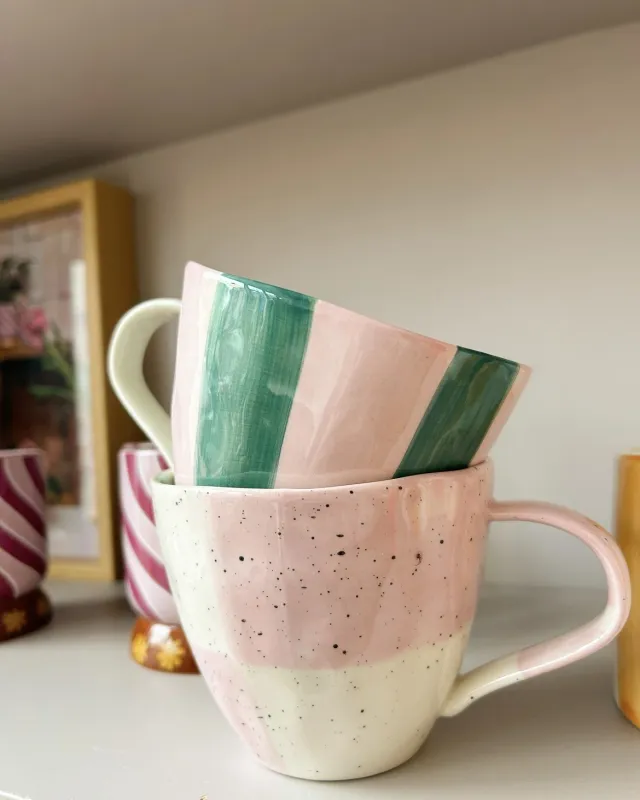 All The Luck In The World Mug Blocked Pink White