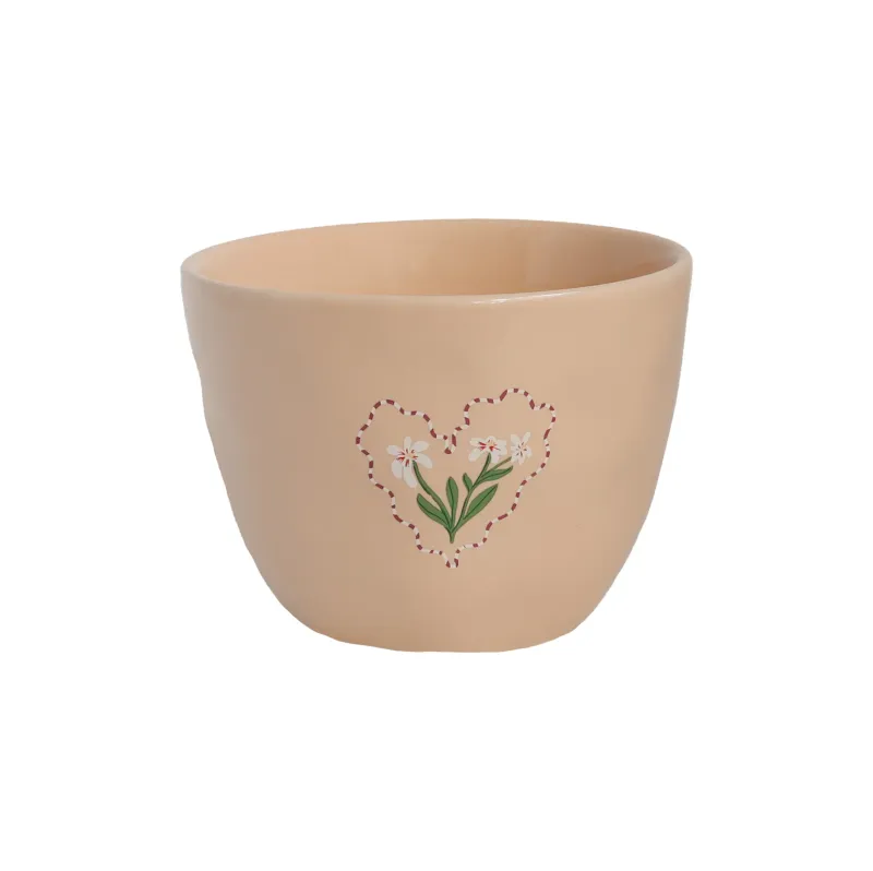 All The Luck In The World Zandkleurige Kop Bloemen Hart