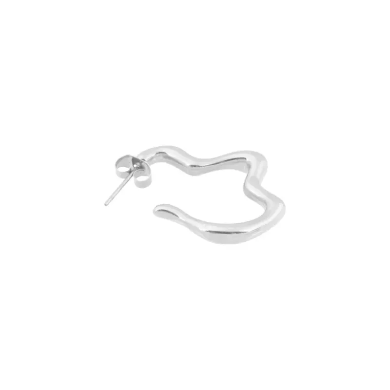 Bandhu Dent Thin Oorbellen Zilver