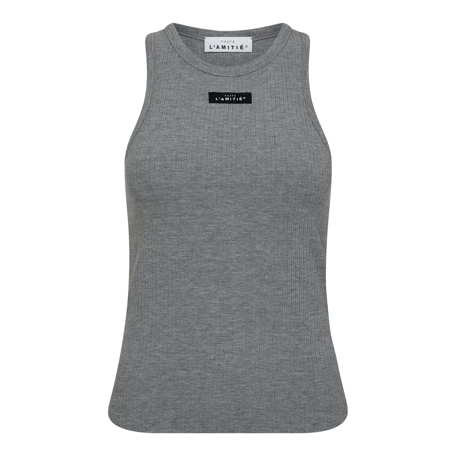 Haute l'Amitié Rib Badge Tank Grey Melange