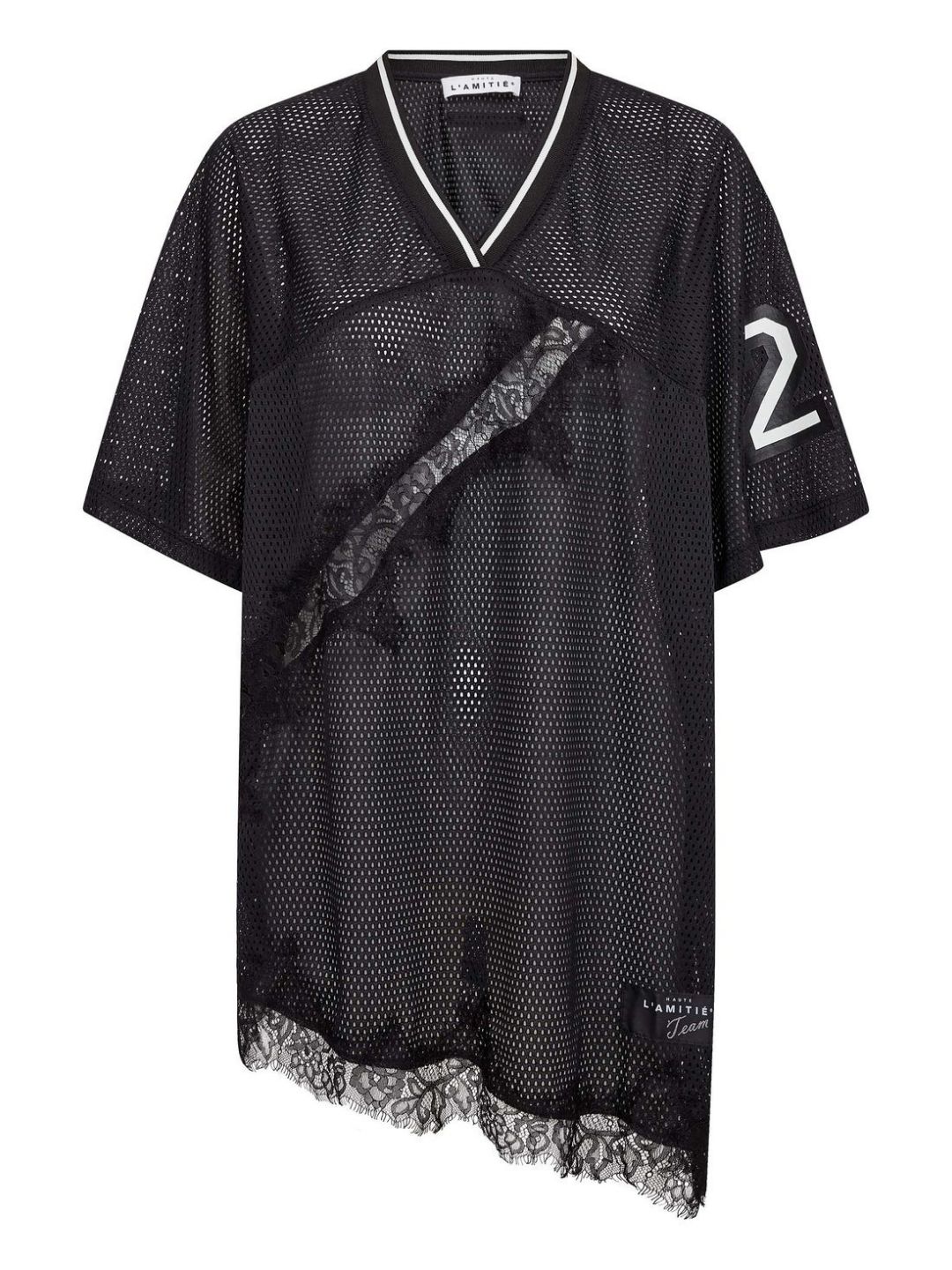 Haute l'Amitié Drift Asym Lace Tee Black