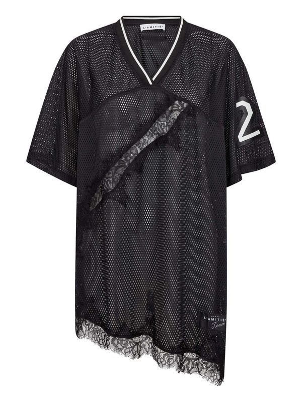 Haute l'Amitié Drift Asym Lace Tee Black