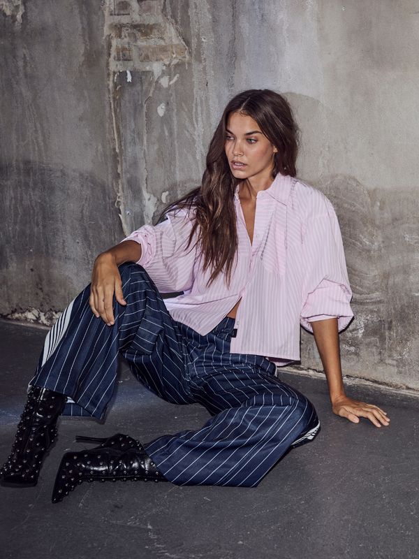 Haute l'Amitié Sophie Rose Stripe Shirt Iced Rose