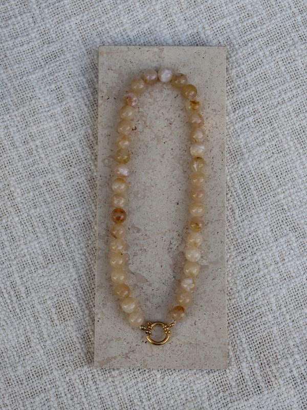 BY DOUS Ketting Stones Beige 12mm