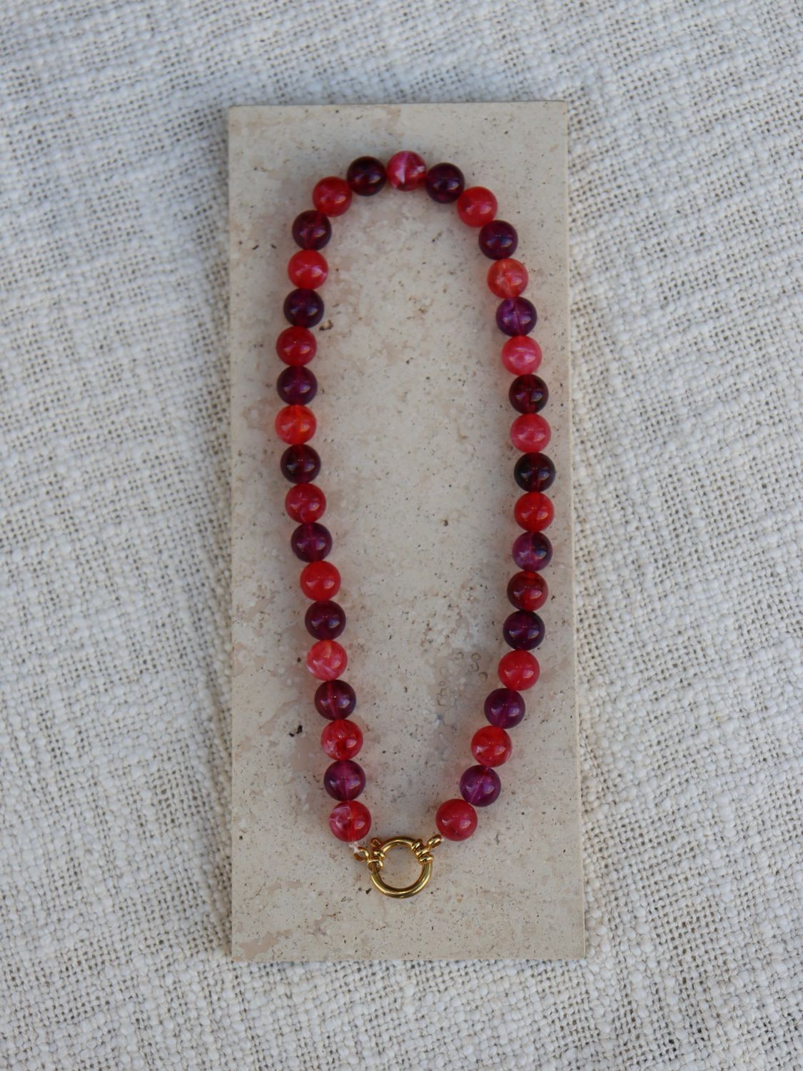 BY DOUS Ketting Stones Burgundy Mix 12mm