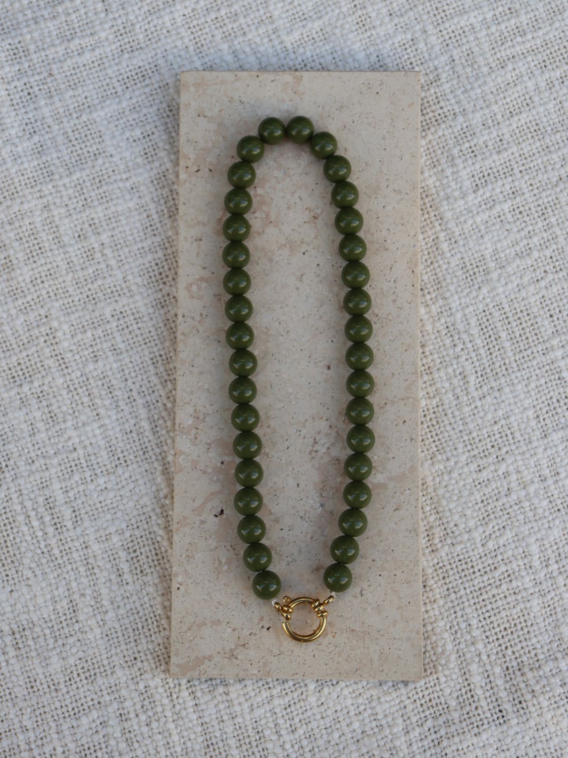 BY DOUS Ketting Bold Olive Green 12mm
