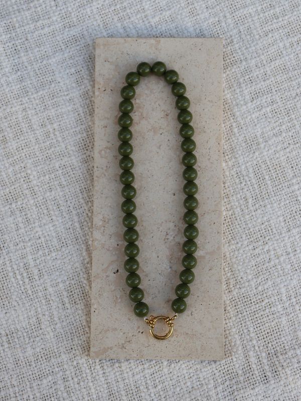 BY DOUS Ketting Bold Olive Green 12mm