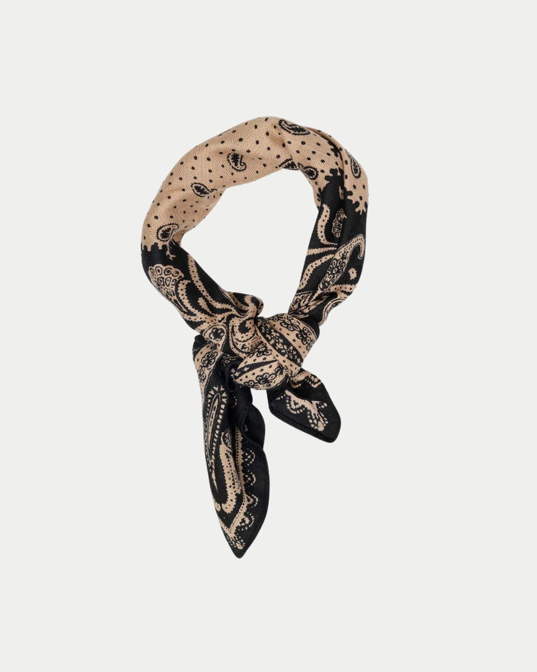 Bow19 Paisley Scarf Beige &amp; Black