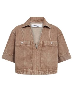 Haute l'Amitié Drew Denim Top Camel