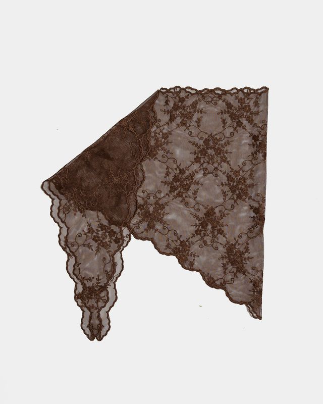 Bow19 Lace Scarf Brown