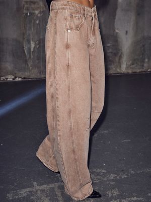 Haute l'Amitié Drew Barrel Panel Jeans Camel