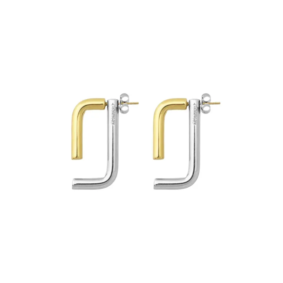 Bandhu Duo Linked Oorbellen Goud/Zilver