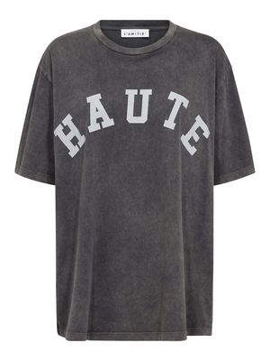 Haute l'Amitié Noma Acid Curve Logo Tee Black Acid Wash