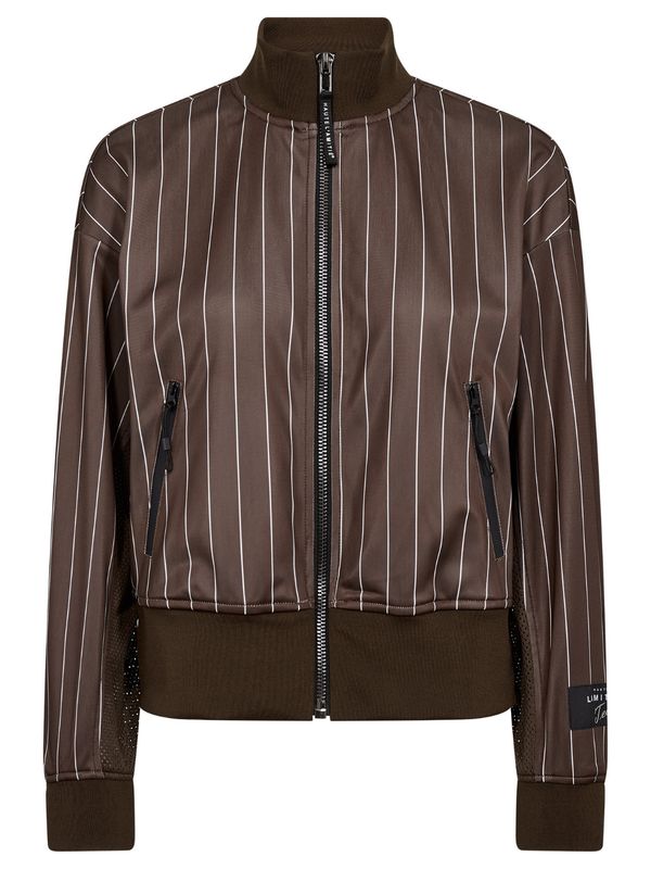 Haute l'Amitié Pin Stripe Zip Sweat Mocca