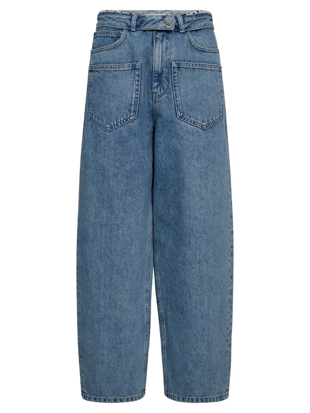 Haute l'Amitié Flip Waist Pocket Tall Jeans Bleached Denim