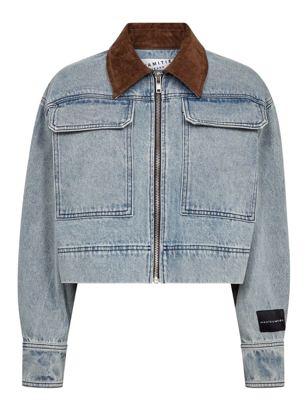 Haute l'Amitié Meliza Crop Denim Jacket Bleached Denim